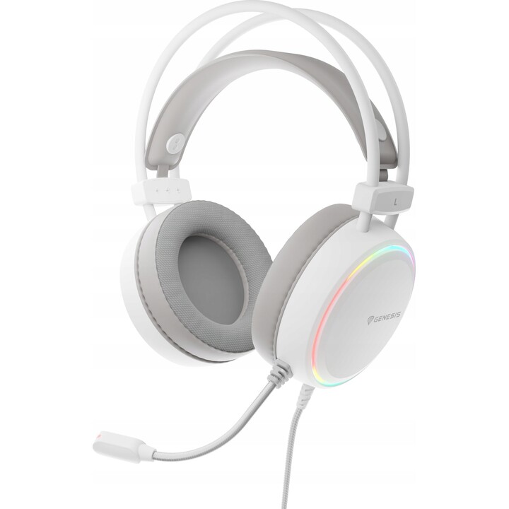 Genesis Neon 613 G2 RGB, Over-Ear-Kopfhörer mit mikrofonweißem Hintergrundbeleuchtung