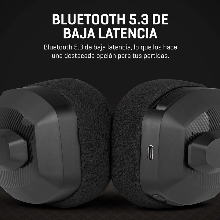 Kabellose Gaming-Kopfhörer mit Mikrofon Krom Kanji/ Bluetooth/ USB 2.0/ Schwarz