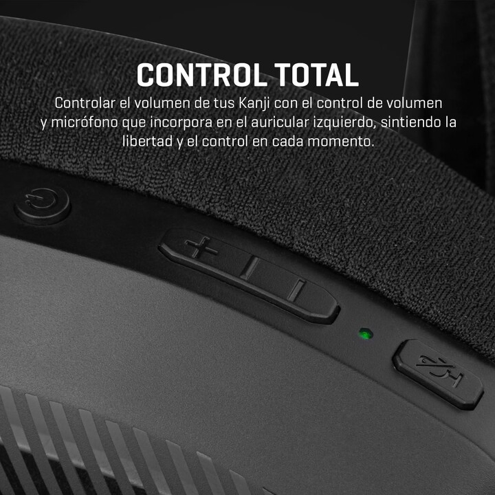 Cuffie da gioco wireless con microfono Krom Kanji/ Bluetooth/ USB 2.0/ Nero