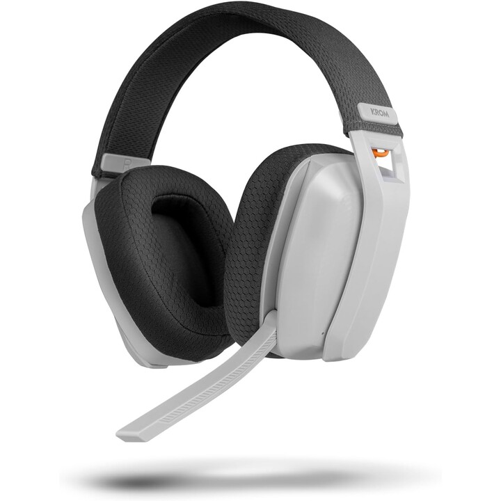 Casque de jeu sans fil avec microphone Krom Kanji/ Bluetooth/ USB 2.0/ Blanc