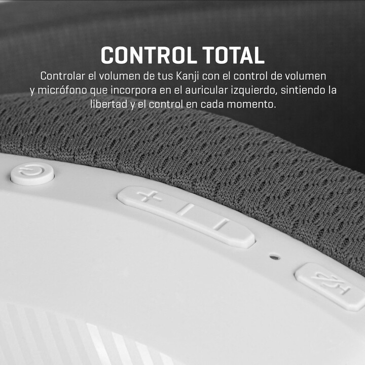 Cuffie da gioco wireless con microfono Krom Kanji/ Bluetooth/ USB 2.0/ Bianco