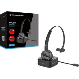 Headset bluetooth conceptronic con base de carga adaptador bluetooth incluido polona03bda