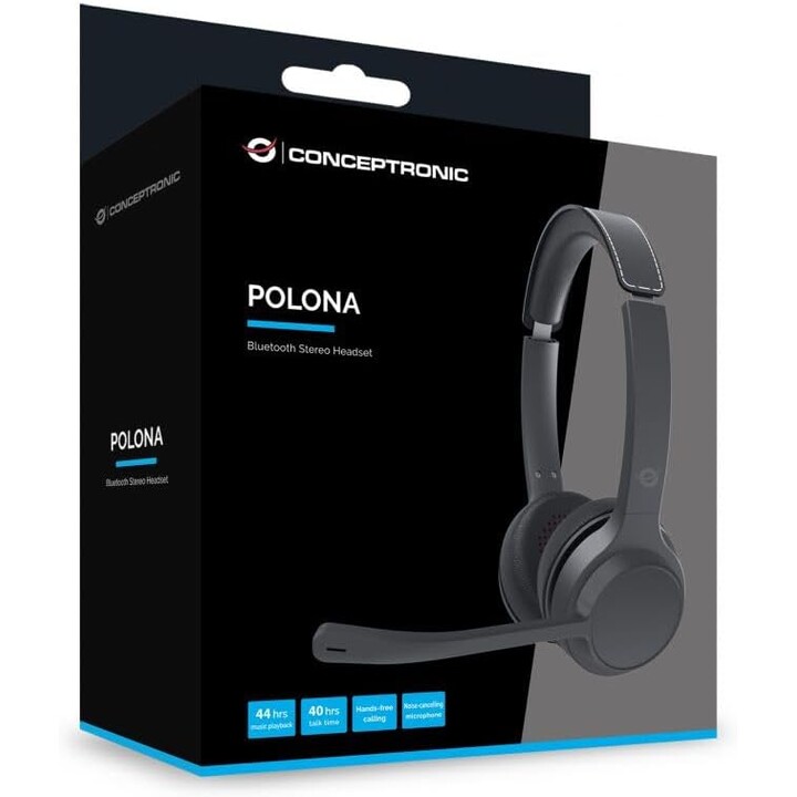 Conceptronic POLONA04B Cuffie senza fili Headband USB-C Bluetooth Nero