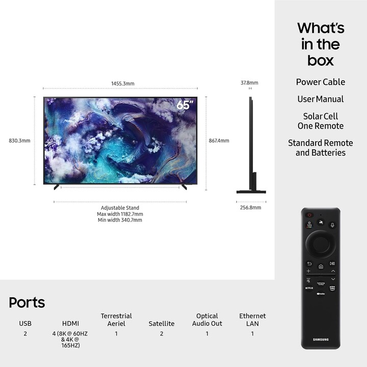 Samsung QE65QN900FT 165.1 cm (65") 8K Ultra HD Smart TV Wifi Black