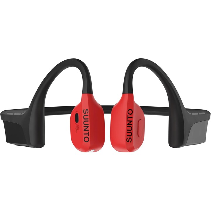 Suunto Wing Knochenleitungssportkopfhörer, Fortgeschrittene Kopfkontrolle, 30H Playtime, rot