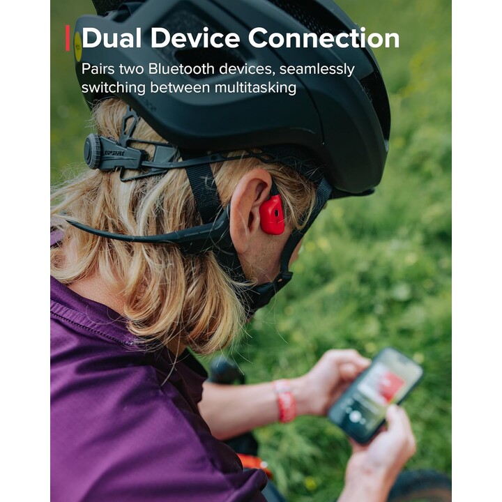 Auriculares deportivos de conducción de huesos de Suunto Wing, control avanzado de la cabeza, 30 h tiempo de juego, rojo