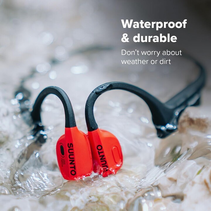 Auriculares deportivos de conducción de huesos de Suunto Wing, control avanzado de la cabeza, 30 h tiempo de juego, rojo