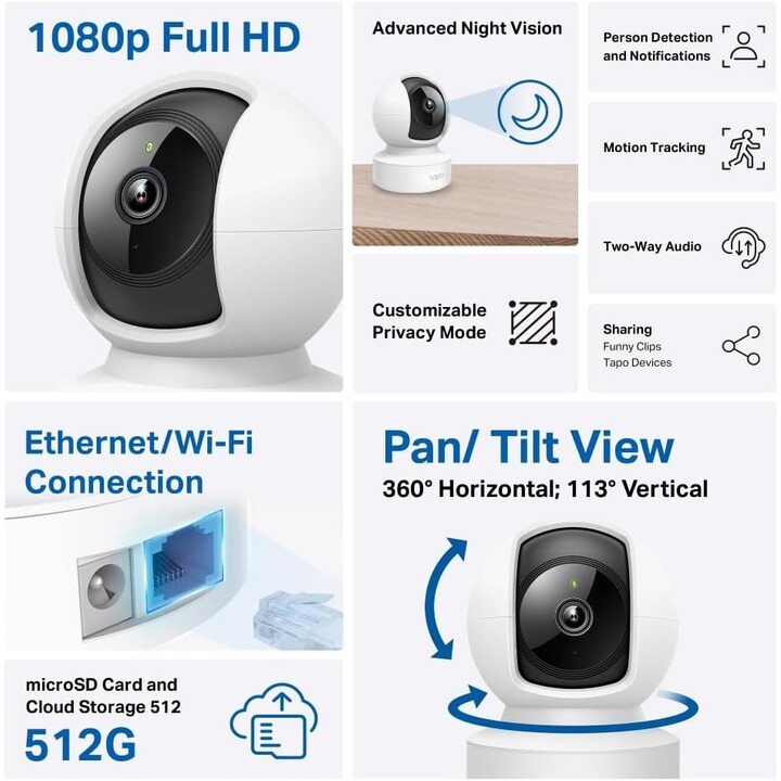 CÂMERA WRL PAN/TILT/TAPO C202 TP-LINK