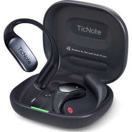 TicNote Pods 4G Noir - Écouteurs ouverts avec transcription par IA et eSIM