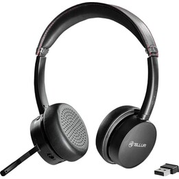 Cuffie wireless per call center Tellur Voice Pro, colore nero.