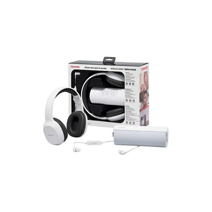 Kit audio wireless Toshiba HSP-3P19, confezione tripla, colore bianco.