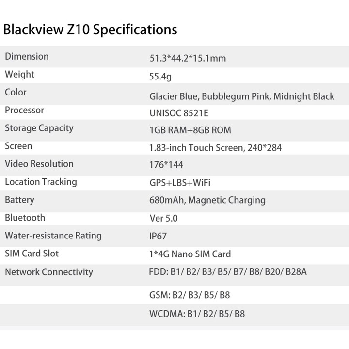 Blackview Z10 4G Kids Pink