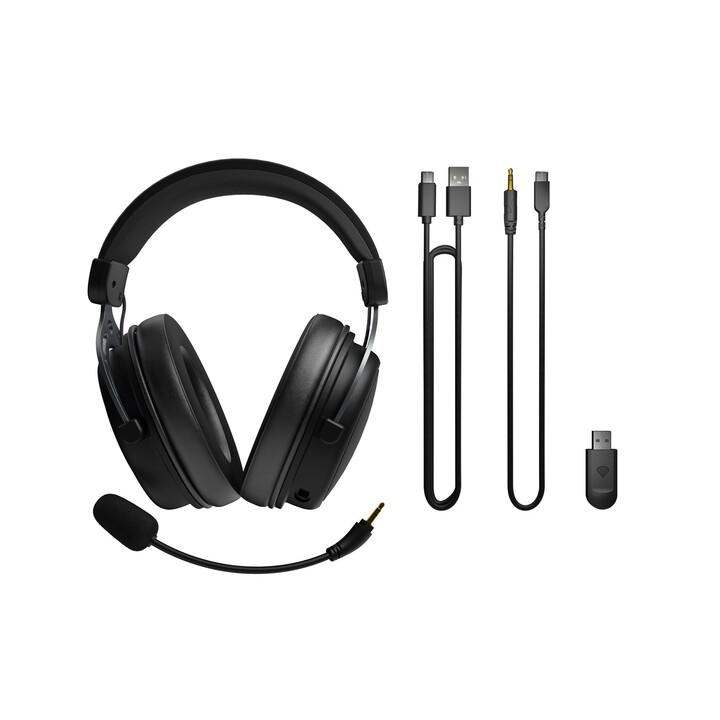 Cuffie da gioco GENESIS Toron 706 wireless e cablate con USB Type-C e Bluetooth - Nere