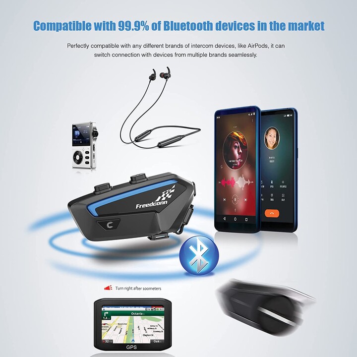 Intercomunicador para Moto FreedConn FX Inalámbrico Bluetooth Negro