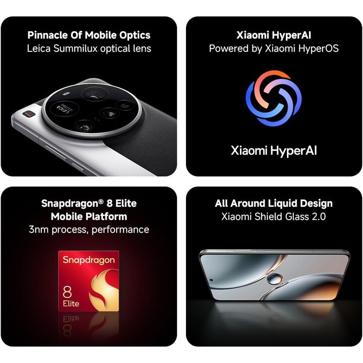 Xiaomi 15 Ultra, 16+1TB, lente ottico Leica Summilux, Snapdragon 8 Elite, 6,73 120Hz WQHD+ Display AMOLED, Chrome Silver