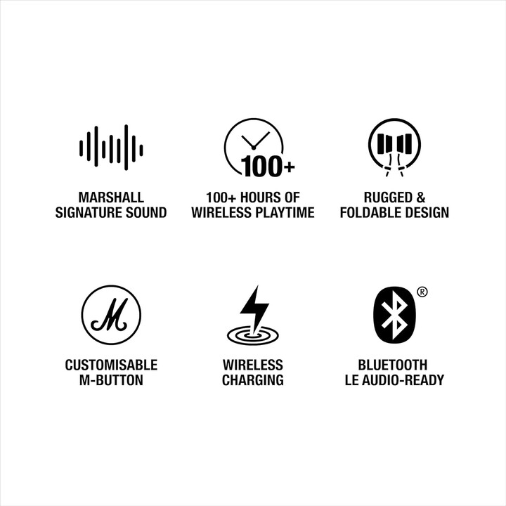 Marshall Major V Bluetooth -Kopfhörer, 100 Stunden Playtime - Braun