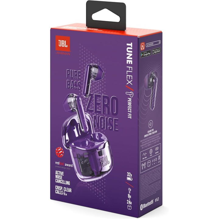 JBL Tune Flex Ghost Edition Violet - Casque Bluetooth