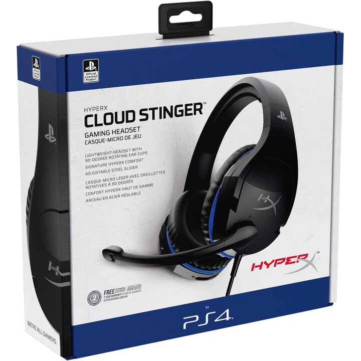 Hp Cloud Stinger - Casque Gaming - Ps5-ps4 (noir-bleu) Casque Filaire Bandeau Jeu Noir, Bleu