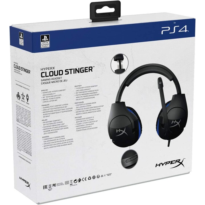 Hp Cloud Stinger - Gaming Headset - Ps5-ps4 (black-blue) Auriculares Alámbrico Diadema Juego Negro, Azul