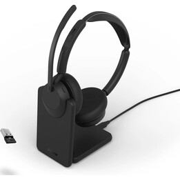 Casque Jabra Evolve3 45 avec Stereo Link 390a et socle UC