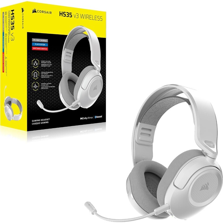 Corsair HS35 v3 White PlayStation – kabelloses Gaming-Headset