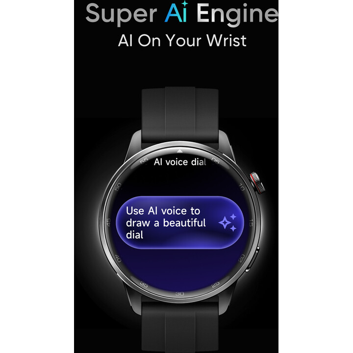 Realme Watch S2, montre intelligente à écran AMOLED 1,43, moteur Super AI, batterie de 20 jours, noir