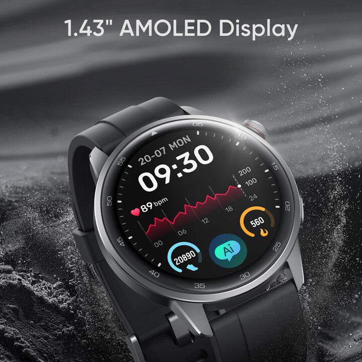 Realme Watch S2, 1.43 AMOLED DisplaySmartwatch, Super AI Engine, 20 days battery, Black