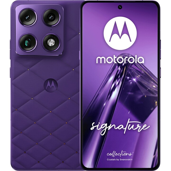 Motorola Signature 5G, 16 GB + 512 GB, ecrã pOLED de 6,78 polegadas, bateria de 5200 mAh, roxo