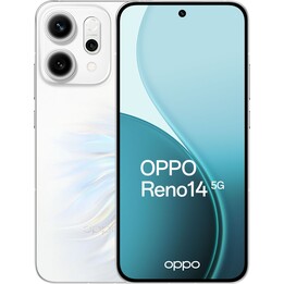 Oppo Reno14 5G, 12 Go 512 Go, 6,59 AMOLED, 50 MP, IP69, charge rapide, 80 W, blanc opale