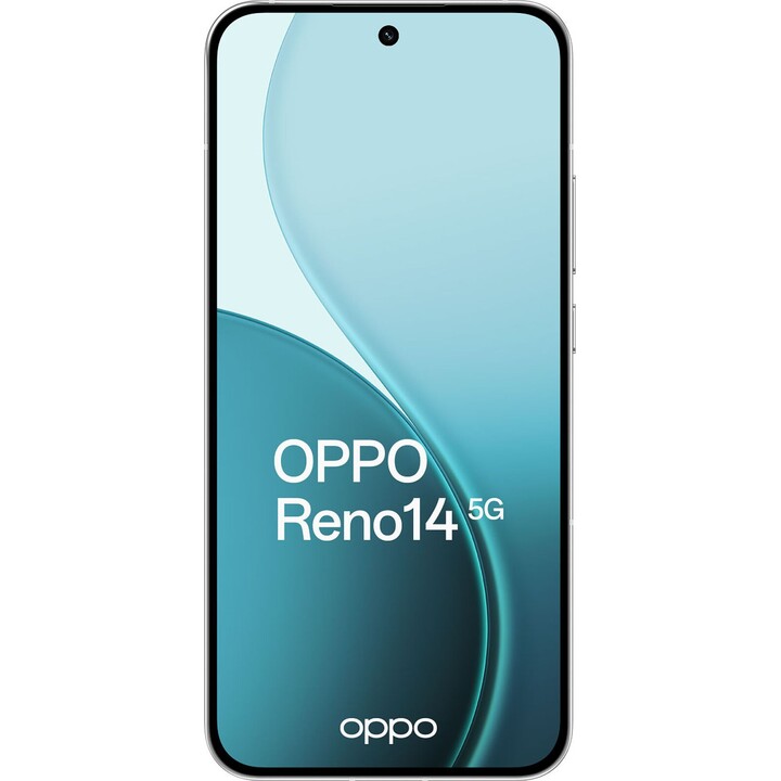 Oppo Reno14 5G, 12GB 512GB, 6.59 AMOLED, 50MP, IP69, fast charging, 80W, Opal White