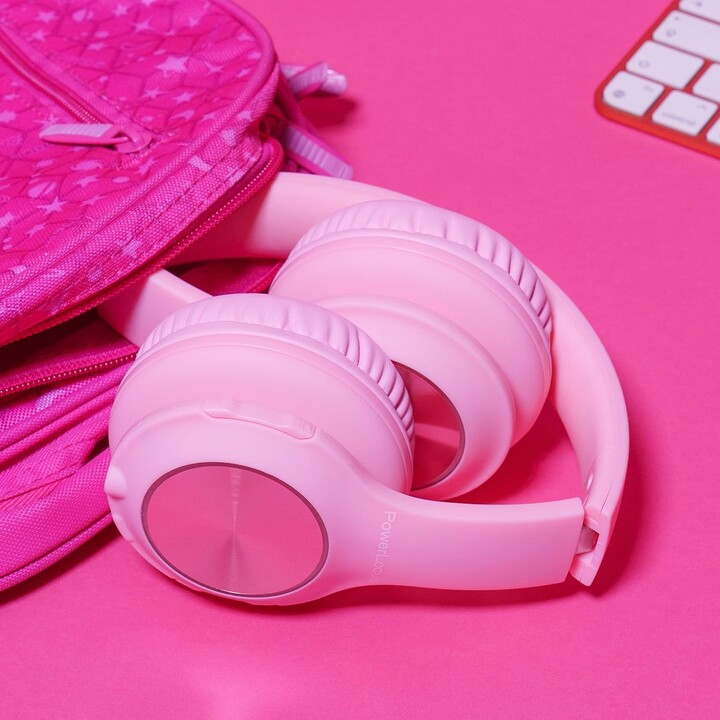 PowerLocus PLED RGB Rosa - Auriculares Inalámbricos para Niños
