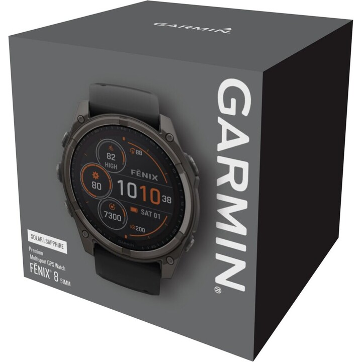 Garmin Fenix ​​8-51 mm solar, altavoz y micrófono incorporados, linterna LED incorporada, gris de carbono
