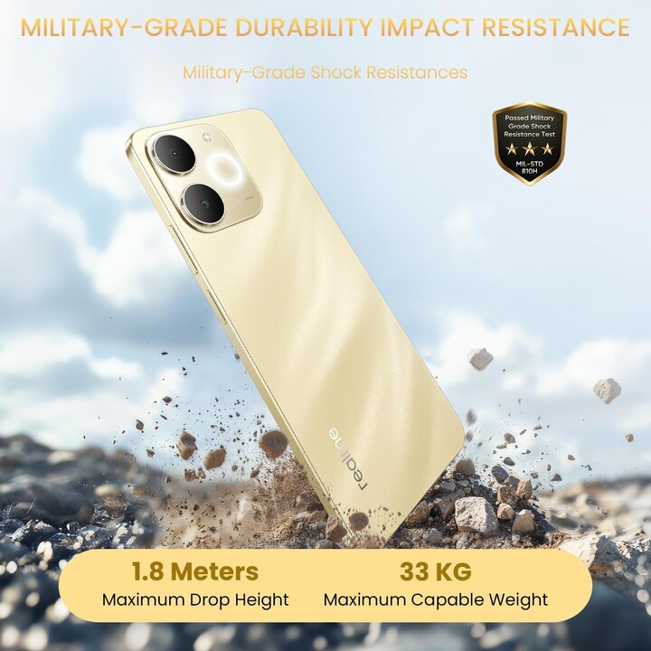 Realme Note 70T, 128 Go 4 Go, 17,1 cm, double sim, Android 15, USB-C, 6000 mAh, or
