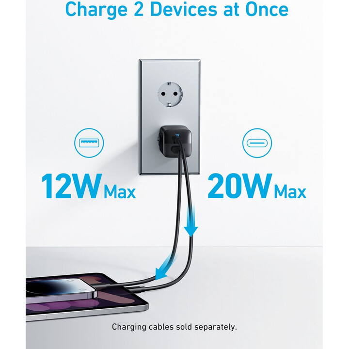 Cargador Anker 323 33W 1x USB-A 1x USB-C