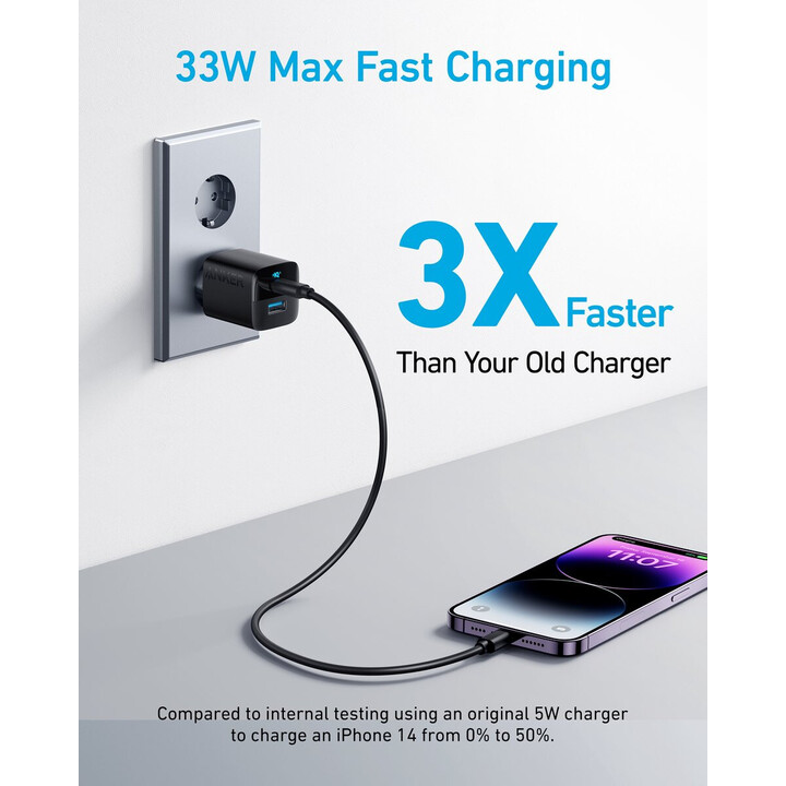 Cargador Anker 323 33W 1x USB-A 1x USB-C