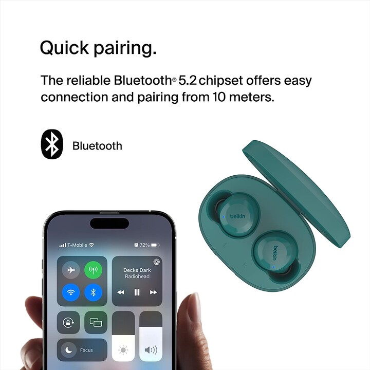 Auriculares de belkin bolttrue inalámbrico - verde azulado