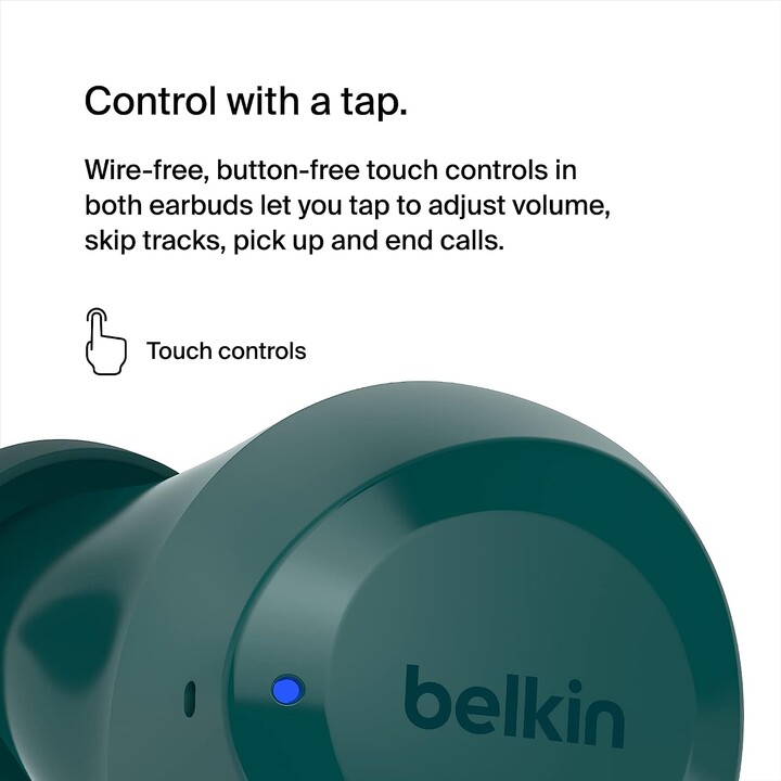 Auriculares de belkin bolttrue inalámbrico - verde azulado