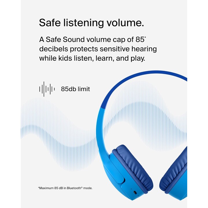 Belkin SOUNDFORM Mini BT Auriculares supraaurales para niños, azul