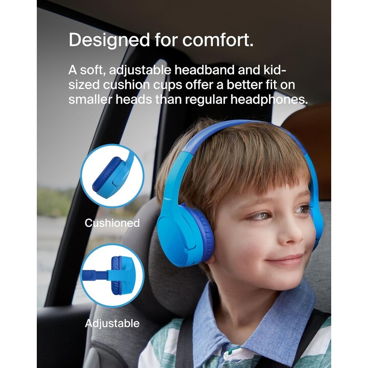 Belkin SOUNDFORM Mini BT Auriculares supraaurales para niños, azul