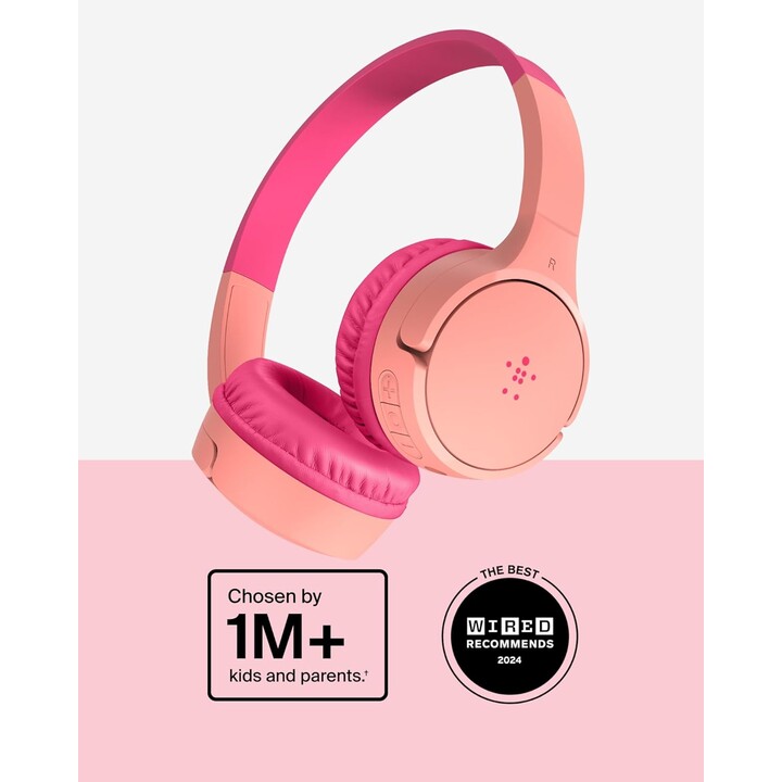 Belkin SOUNDFORM Mini BT Auriculares supraaurales para niños, rosa
