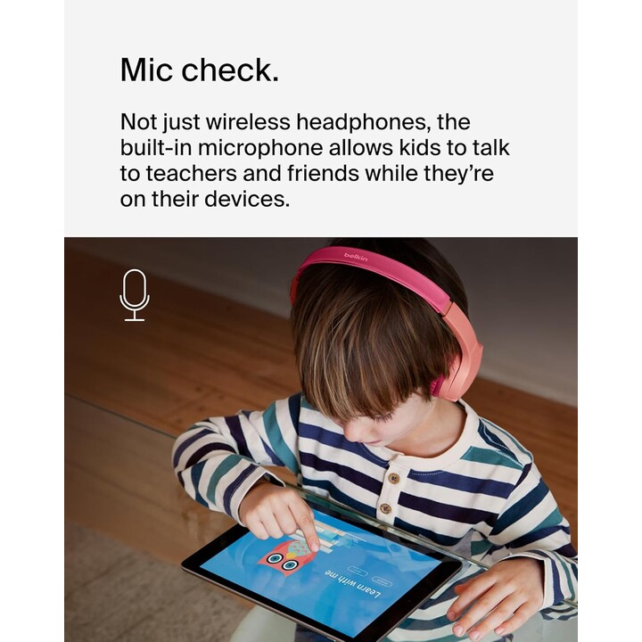 Belkin SOUNDFORM Mini BT Auriculares supraaurales para niños, rosa
