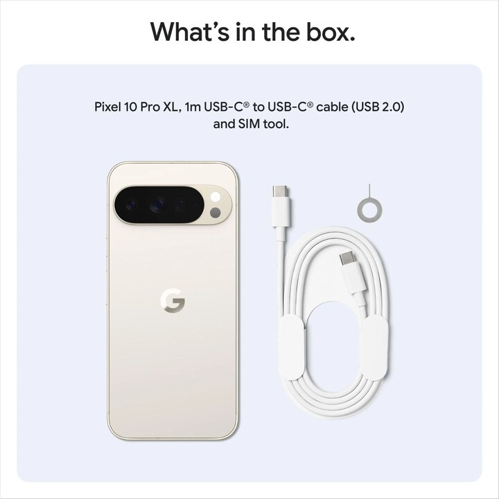 Google Pixel 10 Pro XL 5G, 16GB 256GB, 6,8 Pulgada OLED, Gemini IA, 4970mAh, Blanco Porcelana