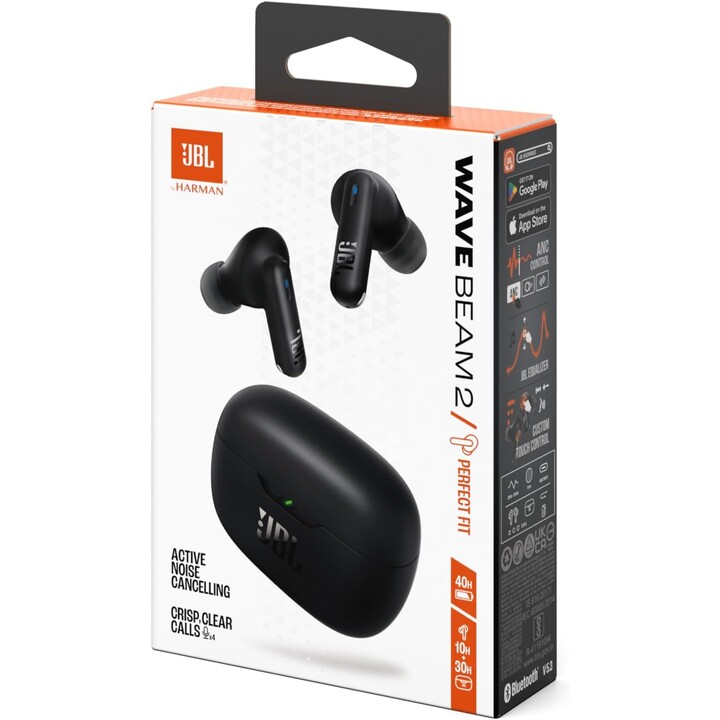 Auriculares inalámbricos JBL Wave Beam 2 Bluetooth negros