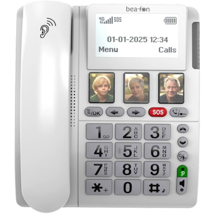 Beafon ML 10 4G LTE, Desk Phone with SOS Emergency Button, White