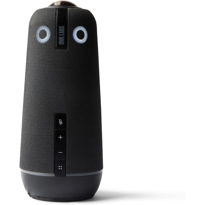 Owl Labs Meeting Owl 4+: cámara de videoconferencia inteligente 4K de 360 grados, micrófono y altavoz (enfoque automático del or