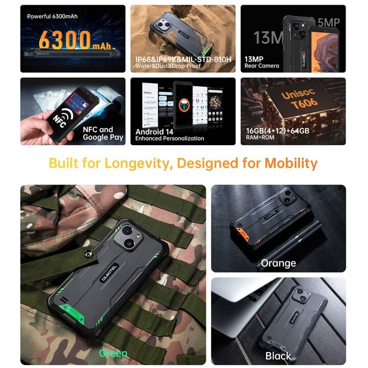 Oukitel G2 4GB 64GB Dual Sim Verde Rugged