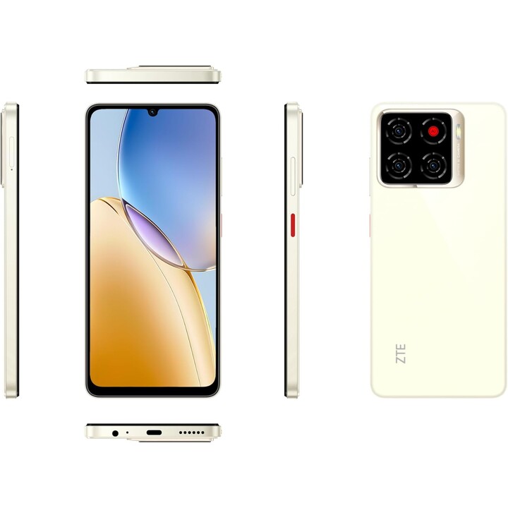 ZTE Blade A56, 4GB RAM + 64GB, 6.75-inch HD+ Display (90Hz), 13MP + 8MP AI Camera, 4G Dual SIM, Gold