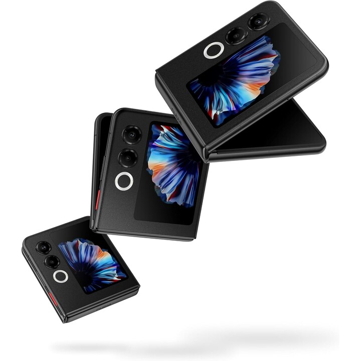 ZTE Nubia Flip 2 5G, 8GB + 256GB, teléfono inteligente plegable con IA, 6.9 120Hz FHD + pantalla AMOLED, 50MP, negro