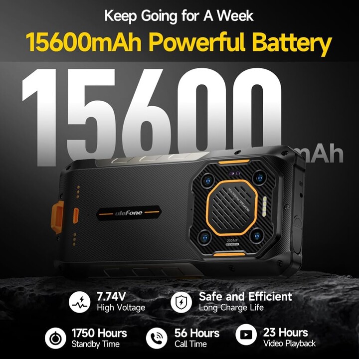 Ulefone Armor 26 Ultra 5G Walkie Talkie, 12GB 512GB, 6.78 LCD IPS FHD+, 15600mAh, Black