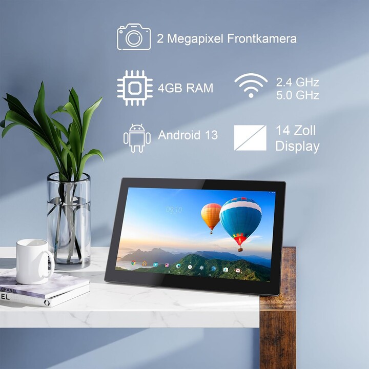 Tablette Xoro MegaPAD 1404v7 14" (35,56 cm). 64 Go. Noir. Android.